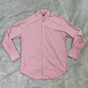 Peter Millar Summer Comfort Shirt Mens Medium Pink White Checkered Button Down